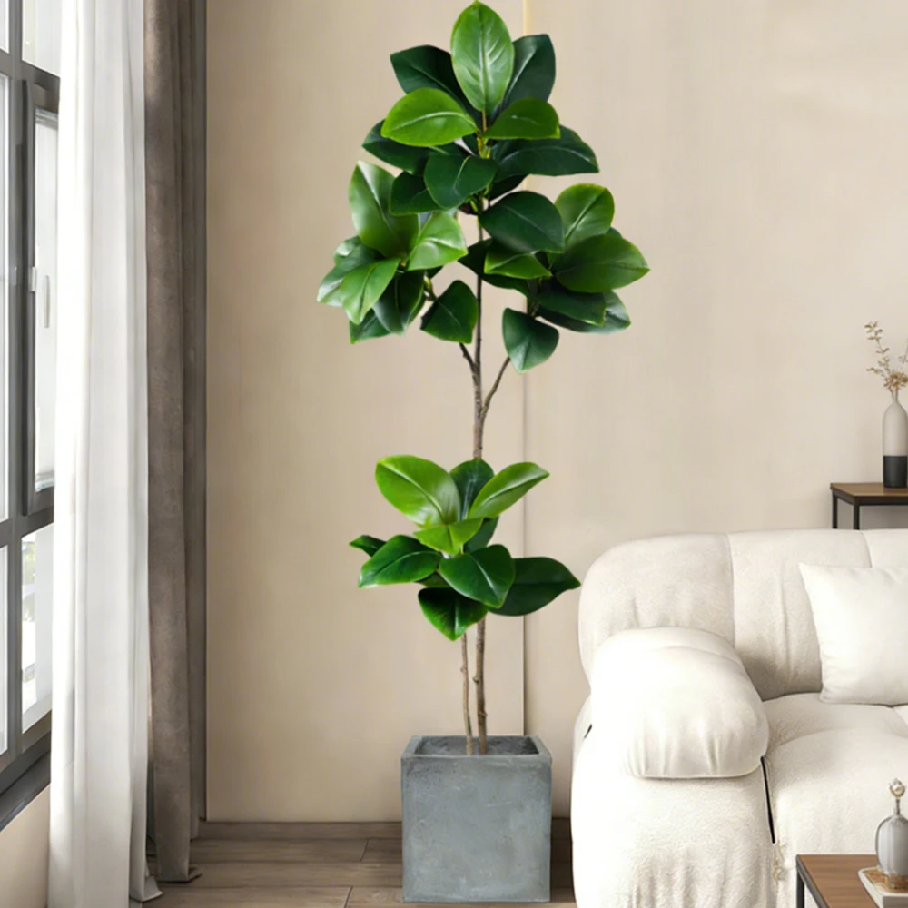 Rubber Plant Ficus - 2-4.5FT Artificial Rubber Tree Fake Ficus