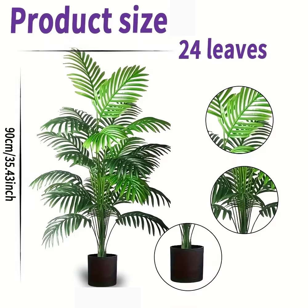 24 Leaves Areca Palm Artificia - đánh giá và giá Fiddle Leaf Fig
