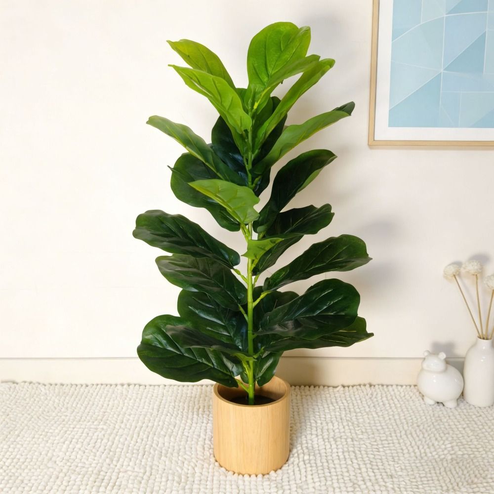 Green Plastic Artificial Ficus - đánh giá và giá Fiddle Leaf Fig